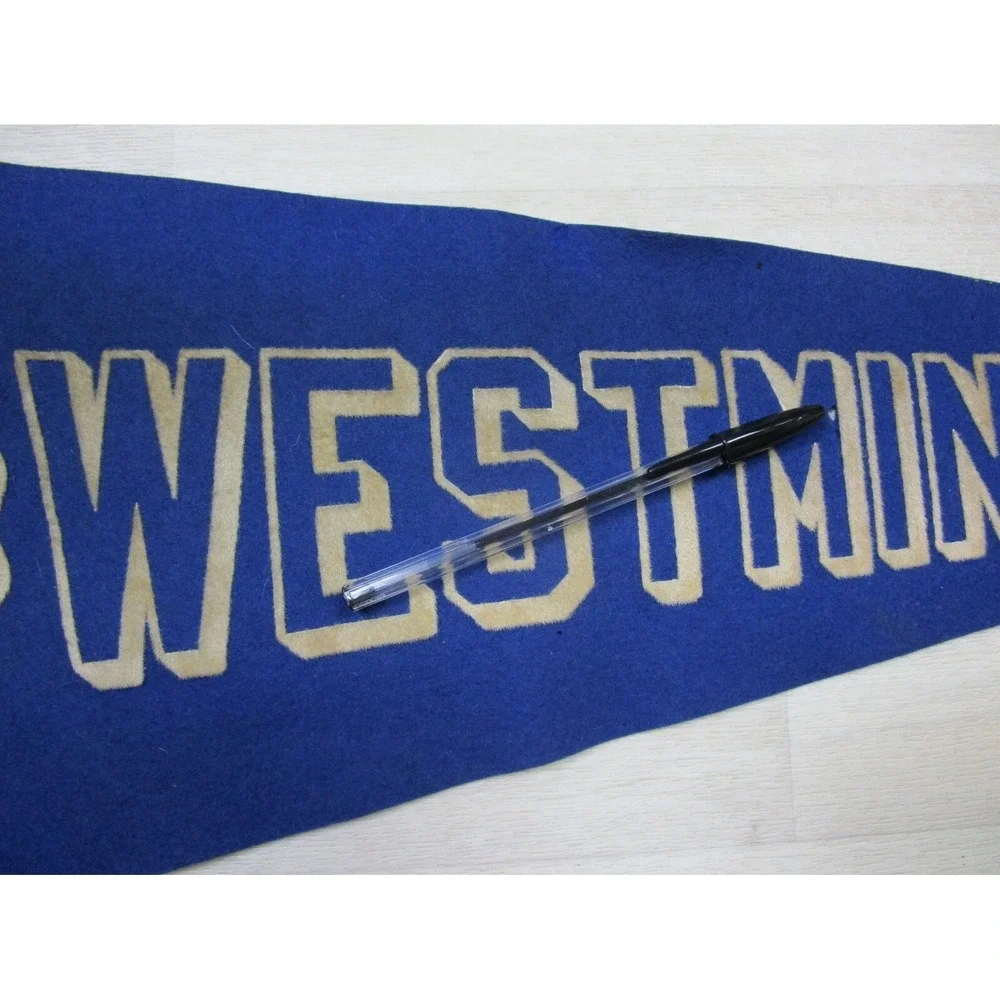 Vintage Circa 1940s Westminster Flocked Felt Style Pennant by Chicago Pennant Co